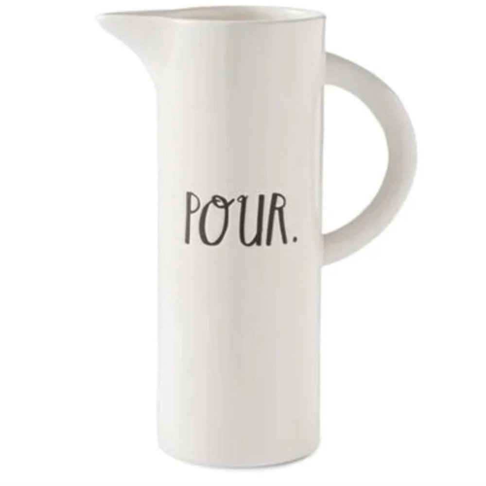 New Rae Dunn Stem Print POUR Pitcher 9" Tall By Magenta Farmhouse